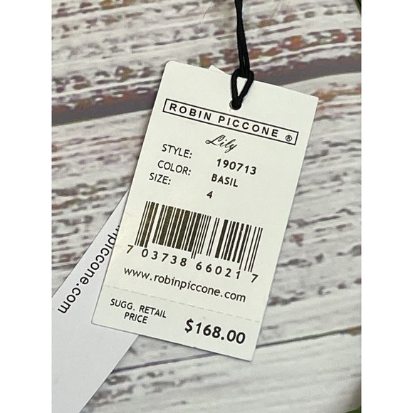 NWT ROBIN PICCONE Basil Green One piece SWIMSUIT SIZE 4 - Picture 5 of 6